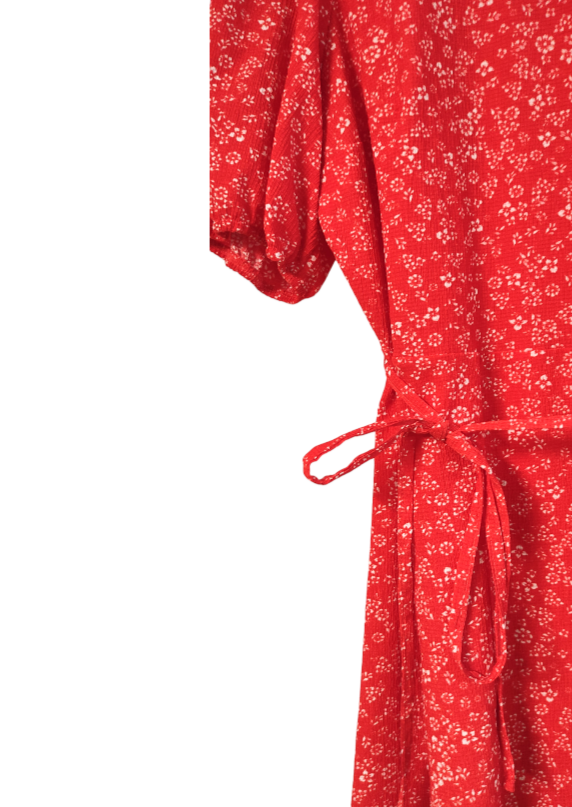 Stock, Φλοράλ Φόρεμα PAPAYA σε Κόκκινο χρώμα (Large)