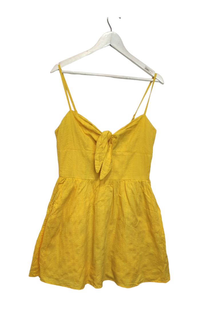 Μίνι Φόρεμα F&F σε Κίτρινο χρώμα με Τιράντες (Medium)