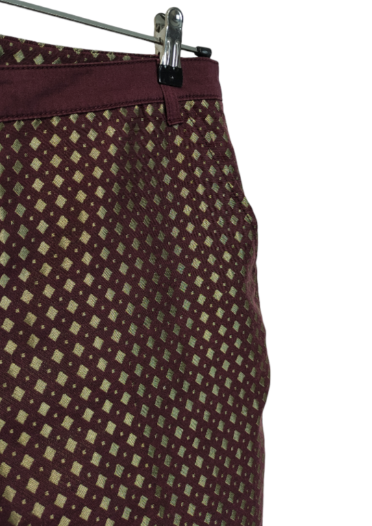 Γυναικείο Παντελόνι NEXT σε Σοκολατί χρώμα και Χρυσό σχέδιο (XS)