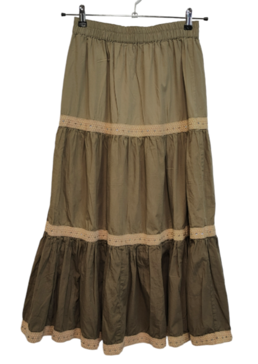 Vintage, Βαμβακερή Φούστα ONLY σε Χακί Χρώμα (M/L)