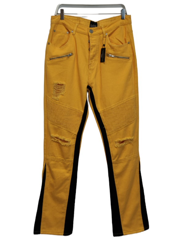 Stock, Aνδρικό Τζιν Παντελόνι BOOHOO σε Μουσταρδί χρώμα (No 34/L)