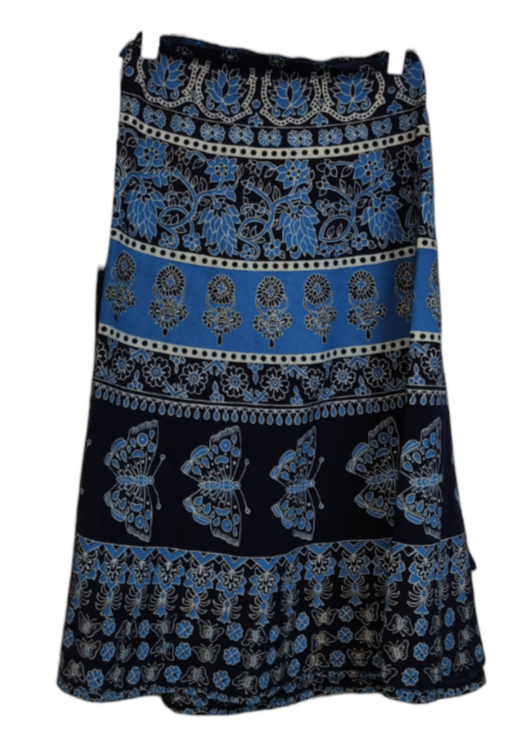 Vintage, Εμπριμέ Παρεό/Φούστα σε Μπλε - Γαλάζιο Χρώμα (One size)