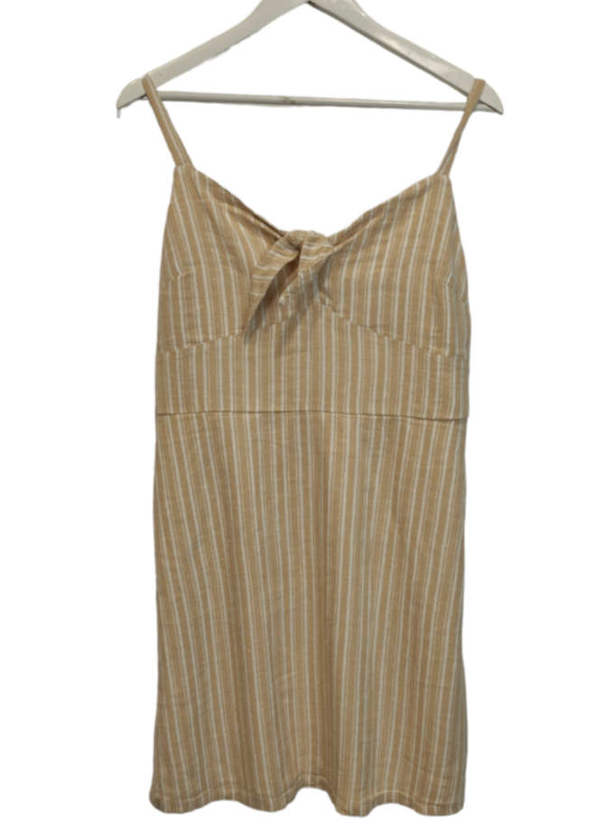 Ριγέ, Μίνι Φόρεμα HOLLISTER σε Μπεζ - Λευκό χρώμα (Large)