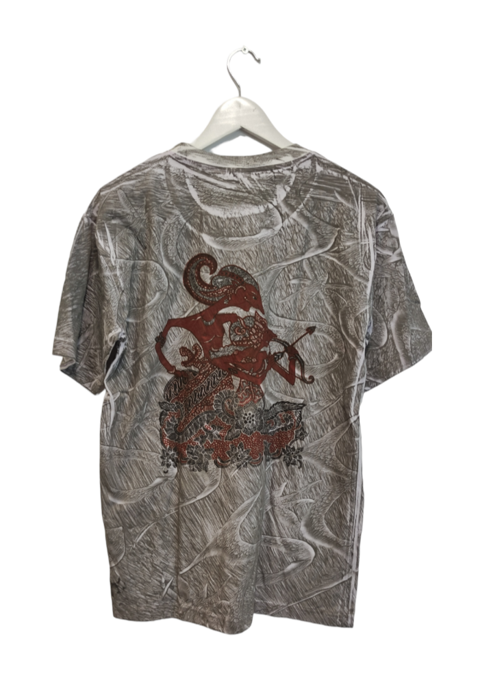 Ανδρική Μπλούζα - T-Shirt σε Γκρι - Καφέ χρώμα με Στάμπα (Medum)