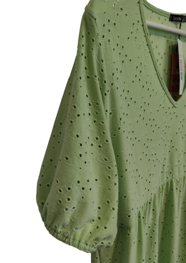 Stock, Mini, Κηπούρ Φόρεμα ΒΟΟΗΟΟ σε Ανοιχτό Λαχανί χρώμα (M/L)