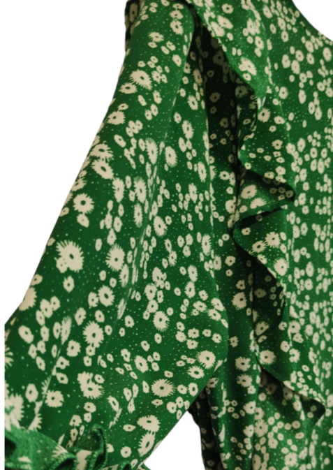 Stock, Φλοράλ Φόρεμα ΒΟΟΗΟΟ σε Πράσινο χρώμα (S/M)
