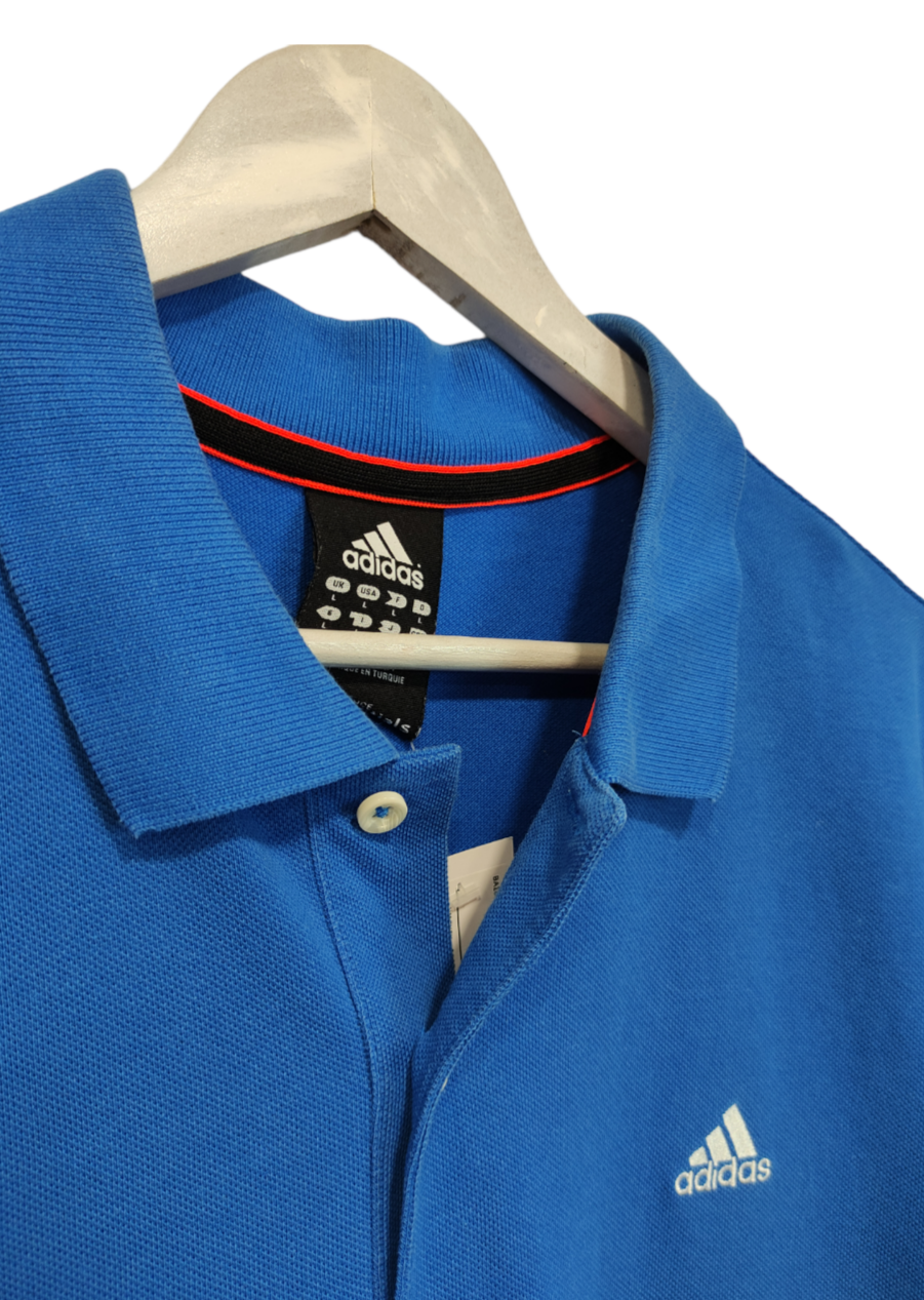 Αθλητική Ανδρική Μπλούζα - T-Shirt Τύπου Polo ADIDAS σε Μπλε Χρώμα (Large)