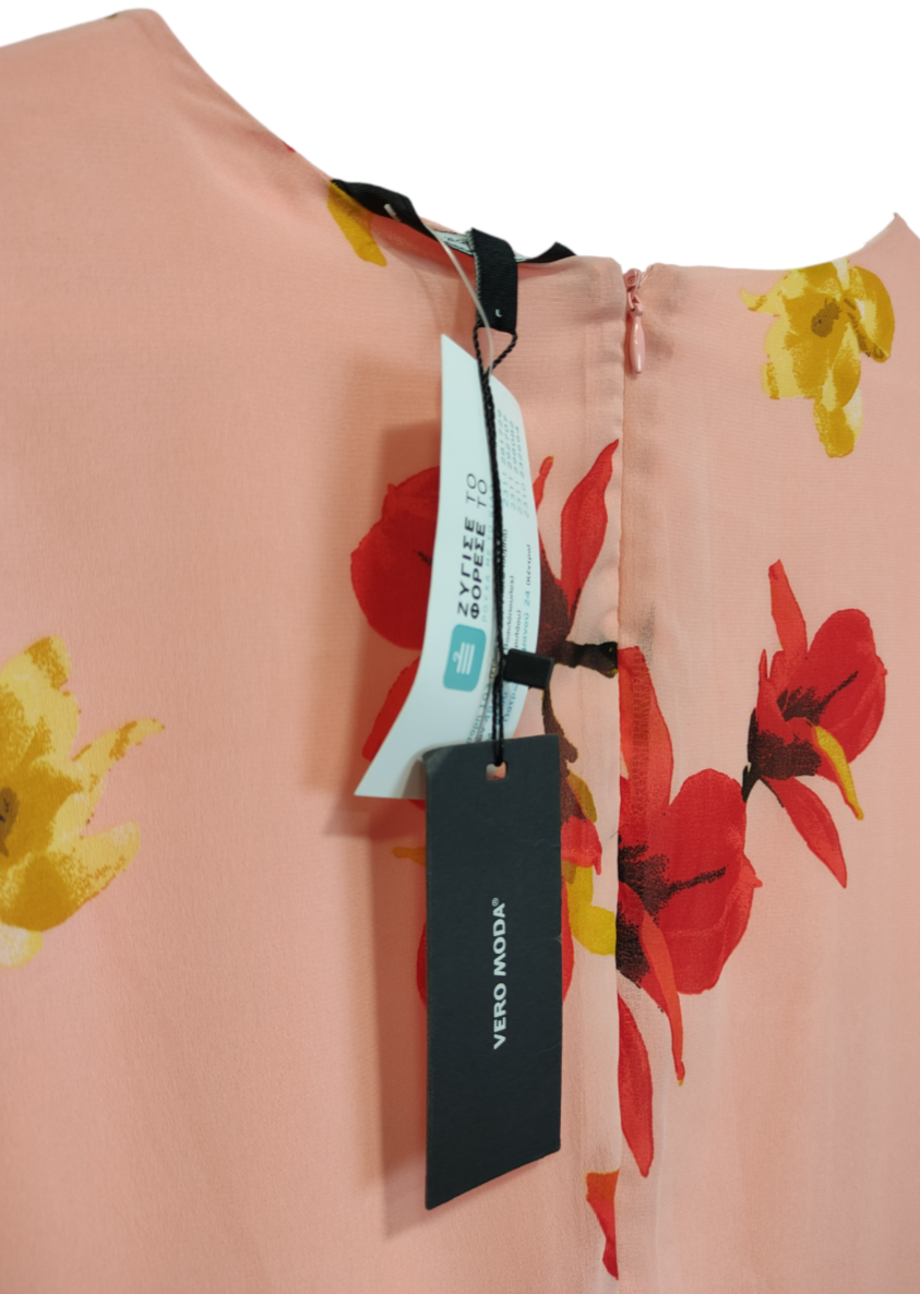 Stock, Φλοράλ Φόρεμα VERO MODA σε Ροζ χρώμα (Medium)