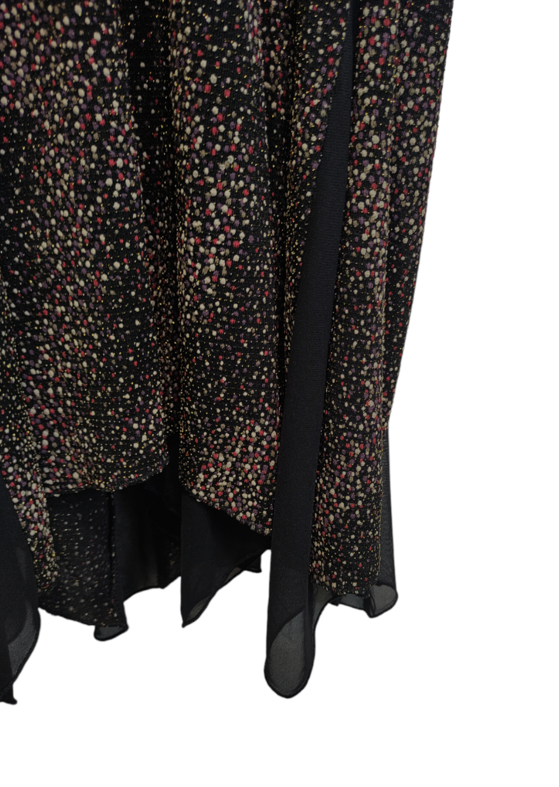 Ελαστικό Maxi Φόρεμα με Τιράντες σε Μαύρο χρώμα και Πιτσιλωτό σχέδιο (2XL)