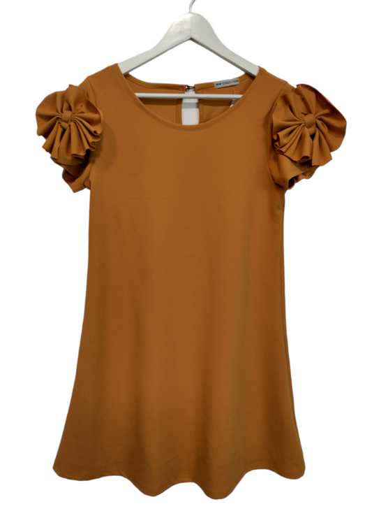 Ελαστικό, Mini Φόρεμα NEW COLLECTION σε Μουσταρδί Χρώμα (Medium)
