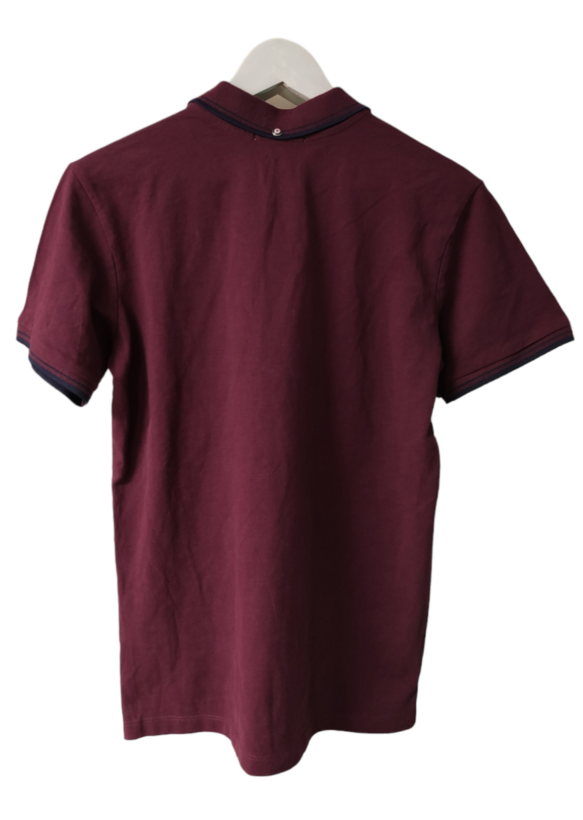 Stock, Ανδρική Μπλούζα - T-Shirt τύπου Polo BEN SHERMAN σε Μελιτζανί χρώμα (Small)