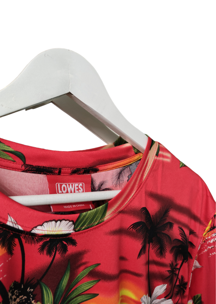 Hawaiian Ανδρική Μπλούζα - T-Shirt LOWES σε Κόκκινο χρώμα (Large)