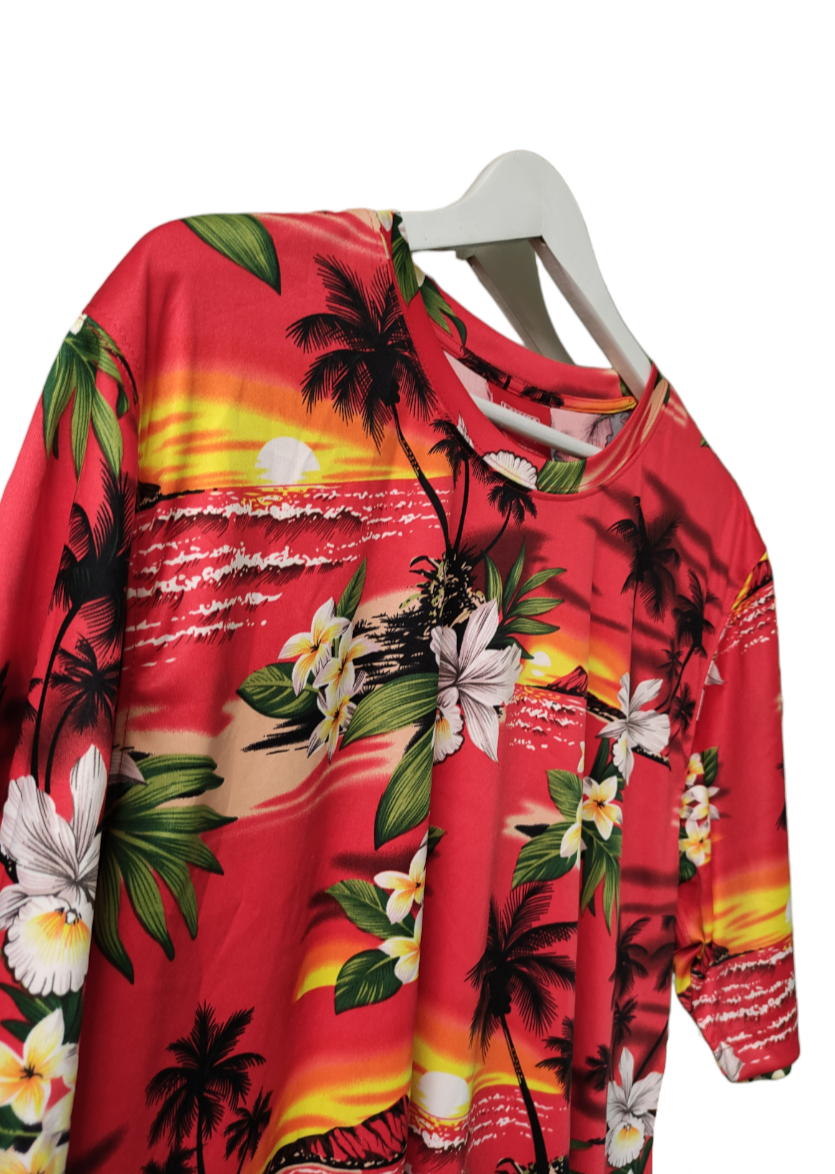 Hawaiian Ανδρική Μπλούζα - T-Shirt LOWES σε Κόκκινο χρώμα (Large)