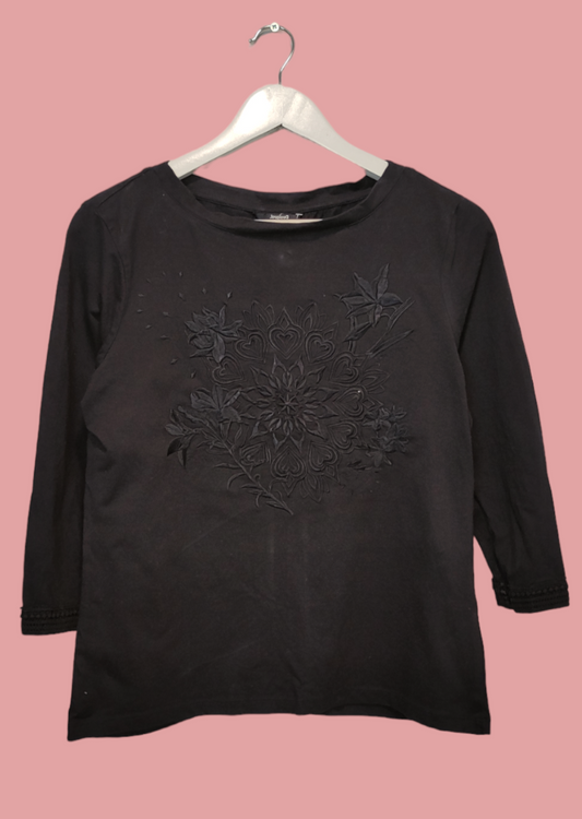 Γυναικεία, Βαμβακερή Μπλούζα DESIGUAL σε Μαύρο Χρώμα (Medium)