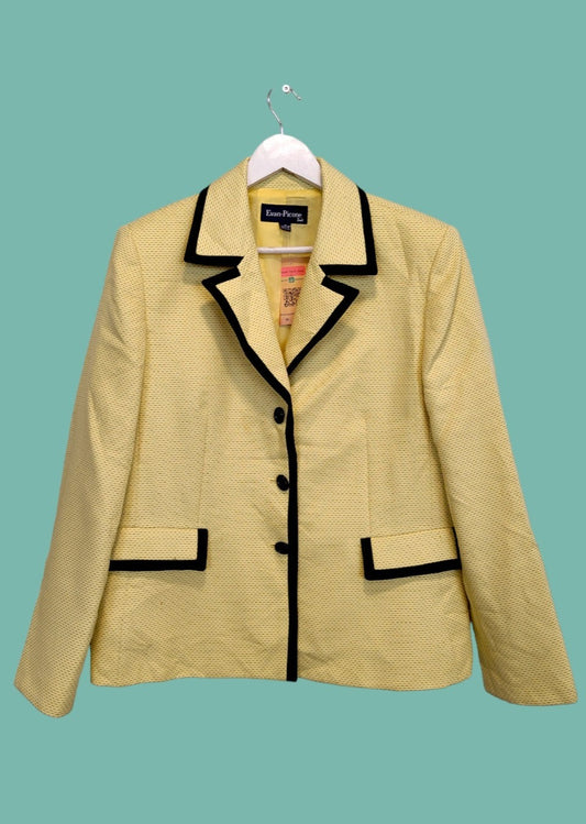 Vintage Γυναικείο Σακάκι EVAN-PICONE σε Κίτρινο Χρώμα (Large)