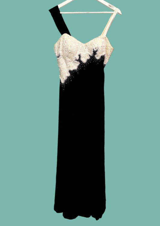 Vintage, Maxi, Βραδινό Φόρεμα APPAREL INTERNATIONAL σε Μαύρο χρώμα (Small)