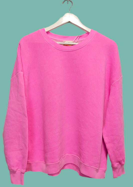 Stock, Oversized, Γυναικεία Φούτερ Μπλούζα AMERICAN VINTAGE σε Ροζ Χρώμα (M/L)