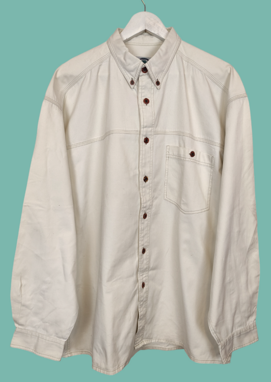 Vintage Ανδρικό Πουκάμισο LIMIT σε Σπασμένο Λευκό Χρώμα (XL)