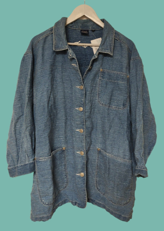 Vintage, Oversised Γυναικείο Τζιν Jacket DASH σε Ανοιχτό Denim (XL)