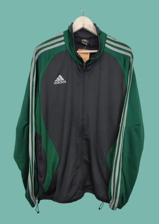 Αθλητική Ανδρική Ζακέτα ADIDAS σε Off Black- Πράσινο χρώμα (XL)