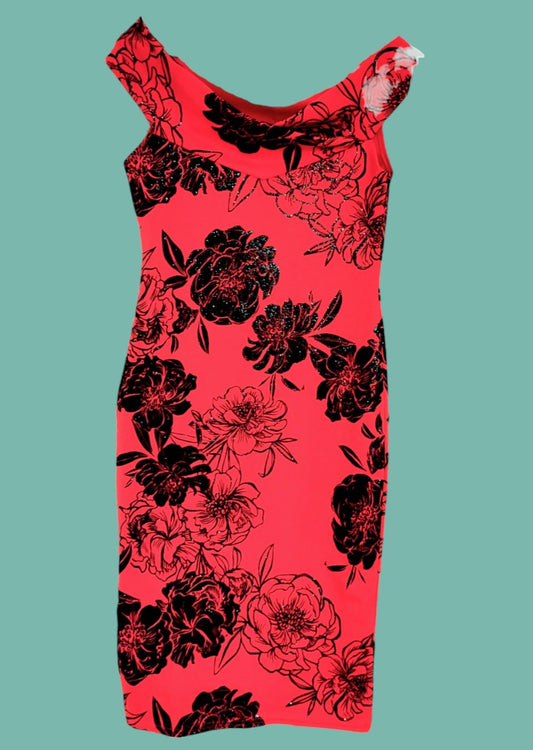 Midi Φόρεμα QUIZ στο Κόκκινο της Φωτιάς (Small)