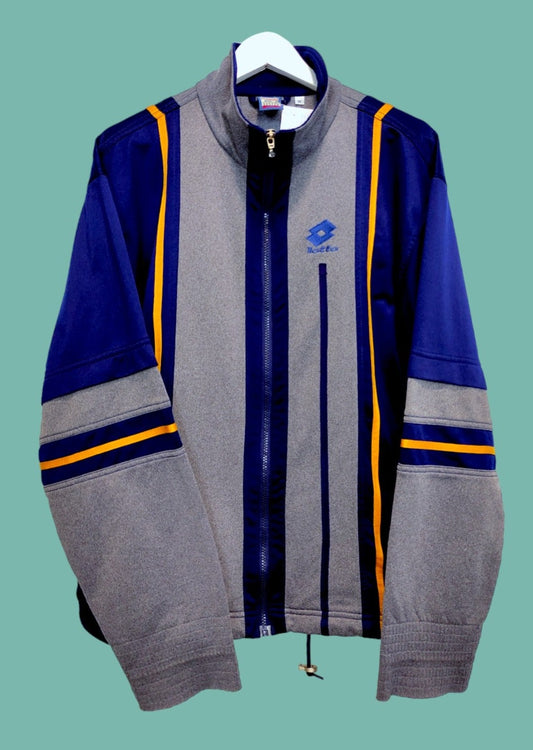 Vintage, Αθλητική Ανδρική Ζακέτα LOTTO σε Σκούρο Μπλε - Γκρι χρώμα (Medium)