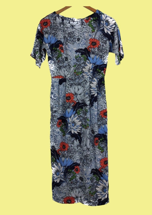 Stock, Φλοράλ Φόρεμα ASOS σε Γαλάζιο χρώμα (XS/S)