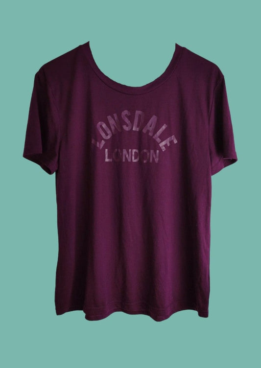 Γυναικεία Μπλούζα T-Shirt LONSDALE σε Βισσυνί χρώμα (XL)