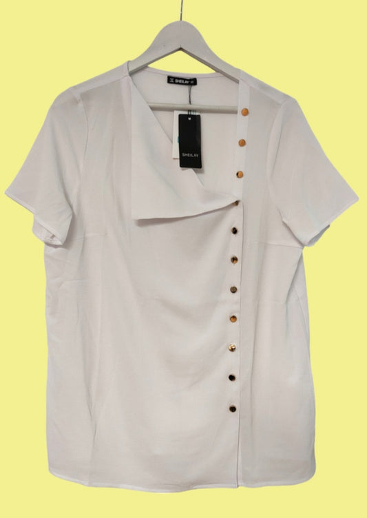 Stock, Γυναικείο Πουκάμισο SHEILAY σε Λευκό Χρώμα (M/L)