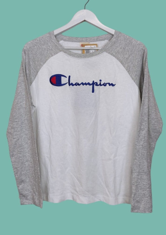 Stock, Γυναικεία, Μακό, Σπορ Μπλούζα CHAMPION σε Λευκό χρώμα (M/L)