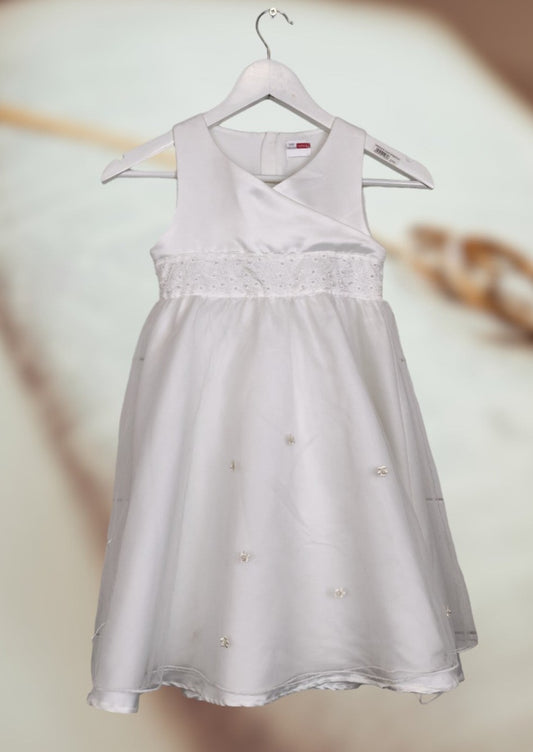 Φόρεμα Παρανύμφων NAMEIT με Σταυρωτό Μπούστο σε Λευκό Χρώμα (5-6 ετών)