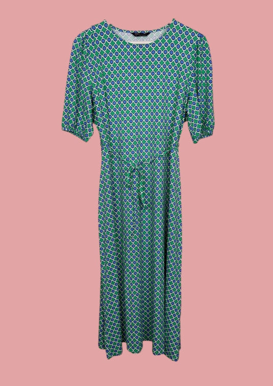 Εμπριμέ, Maxi Φόρεμα από Βισκόζη M&S σε Πράσινο-Σιέλ χρώμα (Medium)
