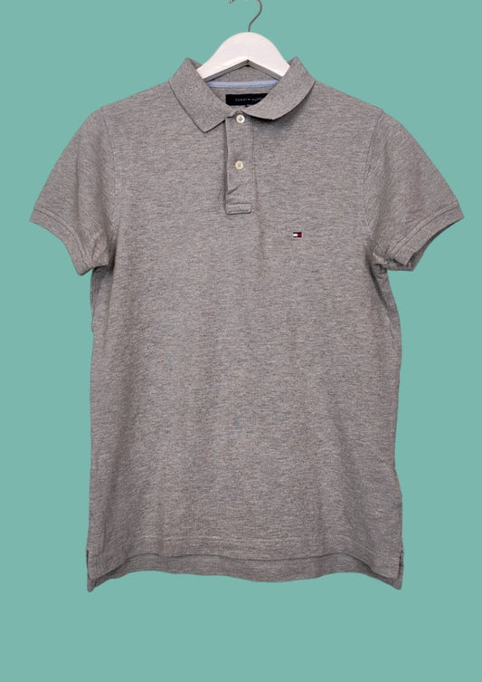 Ανδρική, Kοντομάνικη Μπλούζα -T-Shirt τύπου Polo TOMMY HILFIGER Slim Fit σε Γκρι ανοιχτό χρώμα (Small)