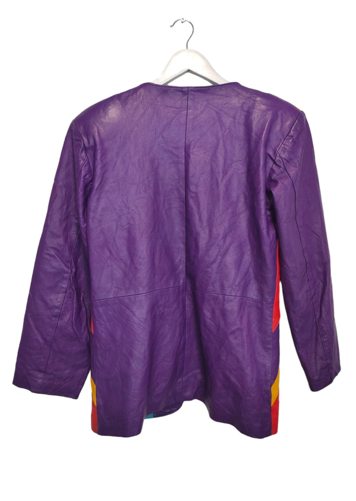 Vintage, Γυναικείο Δερμάτινο Πανωφόρι / Σακάκι LEATHER BEEZ σε Μωβ Χρώμα (Medium)