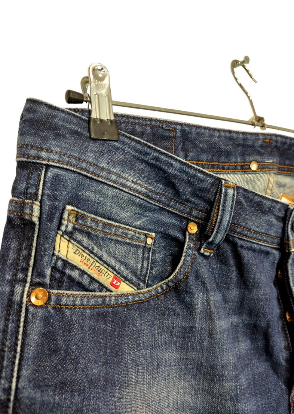 Aνδρικό Τζιν Παντελόνι DIESEL σε Σκούρο Μπλε Denim (No 34)