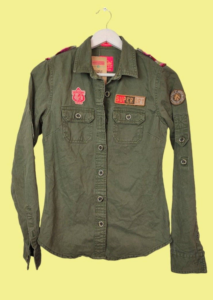 Army Style Γυναικείο Πουκάμισο SUPERDRY σε Χακί Χρώμα (XS)