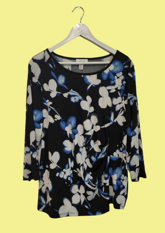 Ελαστική Γυναικεία Μπλούζα CALVIN & KLEIN σε Μπλε Χρώματα (XL)