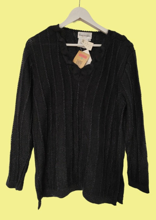 Stock, Γυναικεία Πλεκτή Μπλούζα FRANCO VALERI σε Μαύρο χρώμα (Large)