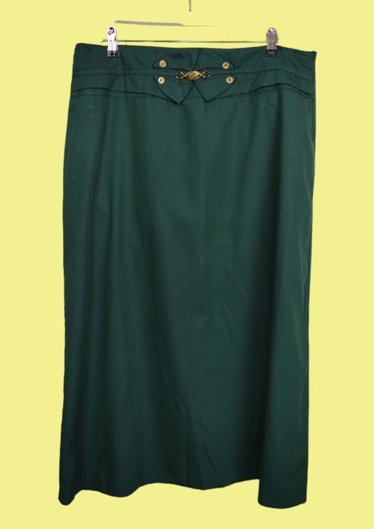 UGUR Vintage, Γυναικεία Φούστα UGUR Midi σε Σκούρο Πράσινο Χρώμα (Νο50 - 3XL)