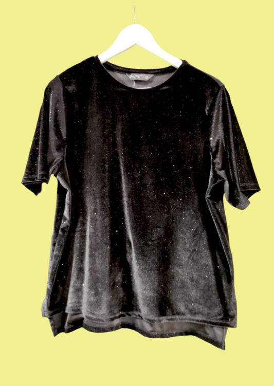 Βελούδινη Γυναικεία Μπλούζα F&F σε Μαύρο χρώμα (Medium)