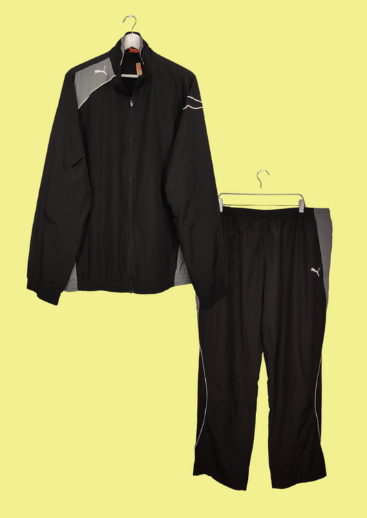Σετ Ανδρικής Αθλητικής Ζακέτας και Φόρμας PUMA σε Μαύρο - Γκρι χρώμα (2XL)