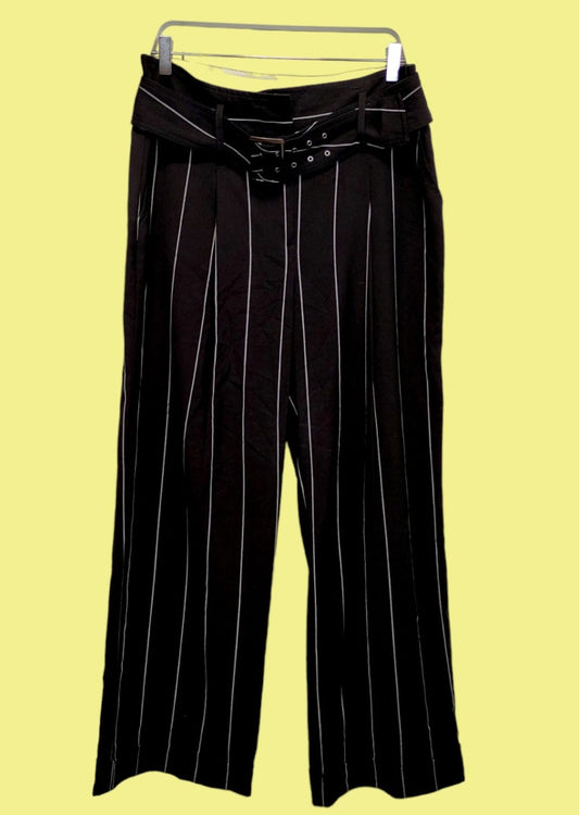 Ριγέ Γυναικείο Παντελόνι M&S COLLECTION σε Μαύρο Χρώμα (Large)