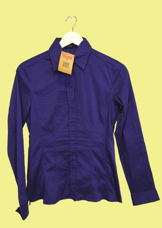 Premium Branded Γυναικείο Μπλουζο-Πουκάμισο σε Σκούρο Μπλε χρώμα (XS)