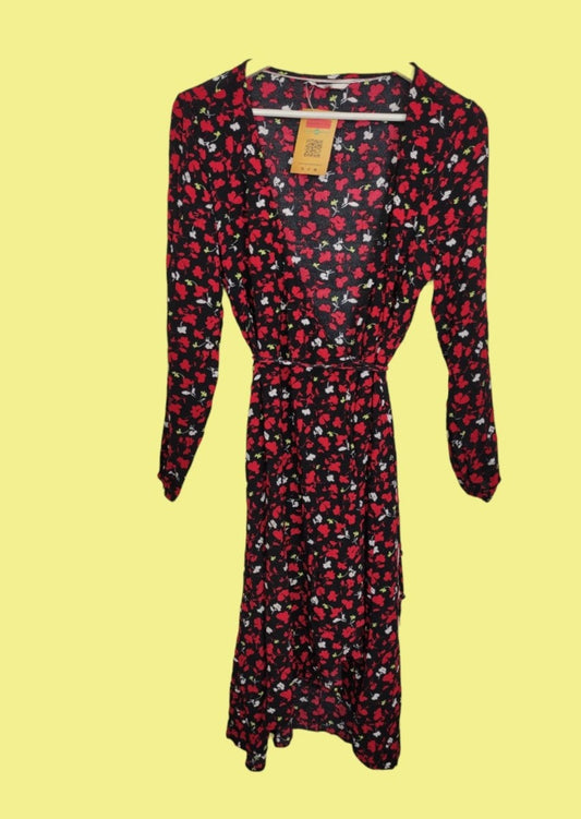 Φλοράλ Φόρεμα - Φάκελος TOMMY HILFIGER σε Μαύρο-Κόκκινο χρώμα (M/L)