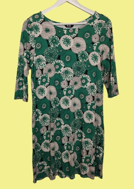 Stock, Φλοράλ Φόρεμα K&D LONDON σε Πράσινο-Λευκό χρώμα (Medium)