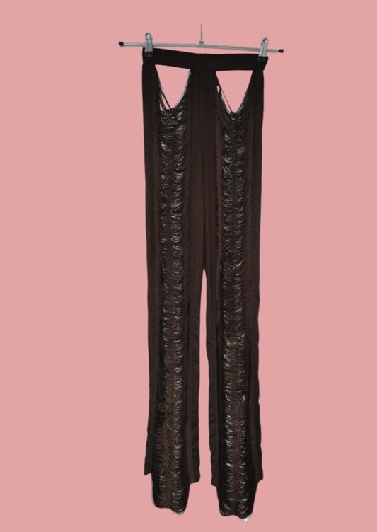 Stock, Γυναικείο Παντελόνι PRETTY LITTLE THING σε Σοκολατί χρώμα (XS/S)