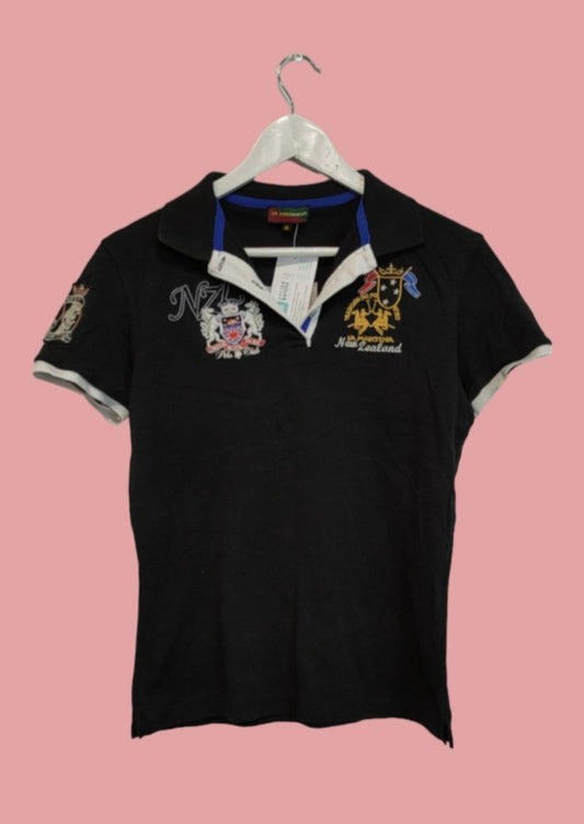 Γυναικεία Μπλούζα - T-Shirt LA MARTINA τύπου Polo σε Μαύρο Χρώμα (Small)