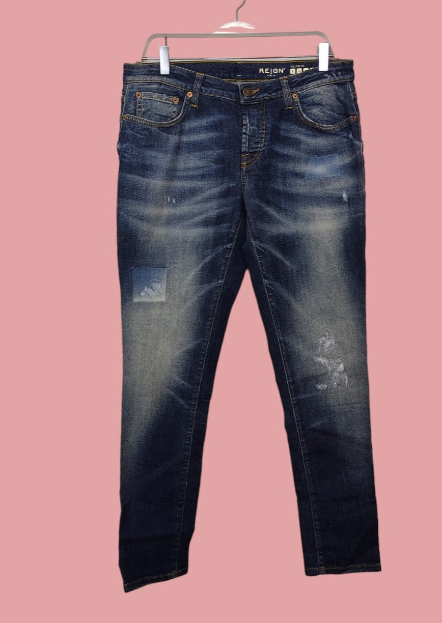 Stock, Ανδρικό Τζιν Παντελόνι REIGN σε Μπλε Denim (No 29)