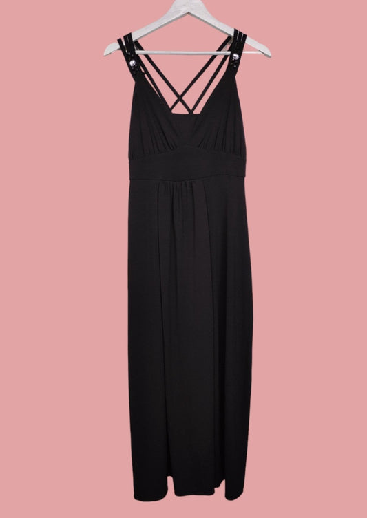 Maxi, Ελαστικό Φόρεμα KLASS COLLECTION σε Μαύρο Χρώμα (Large)