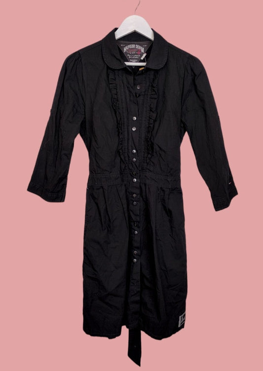 Βαμβακερό Φόρεμα TOMMY HILFIGER σε Μαύρο χρώμα (Small)